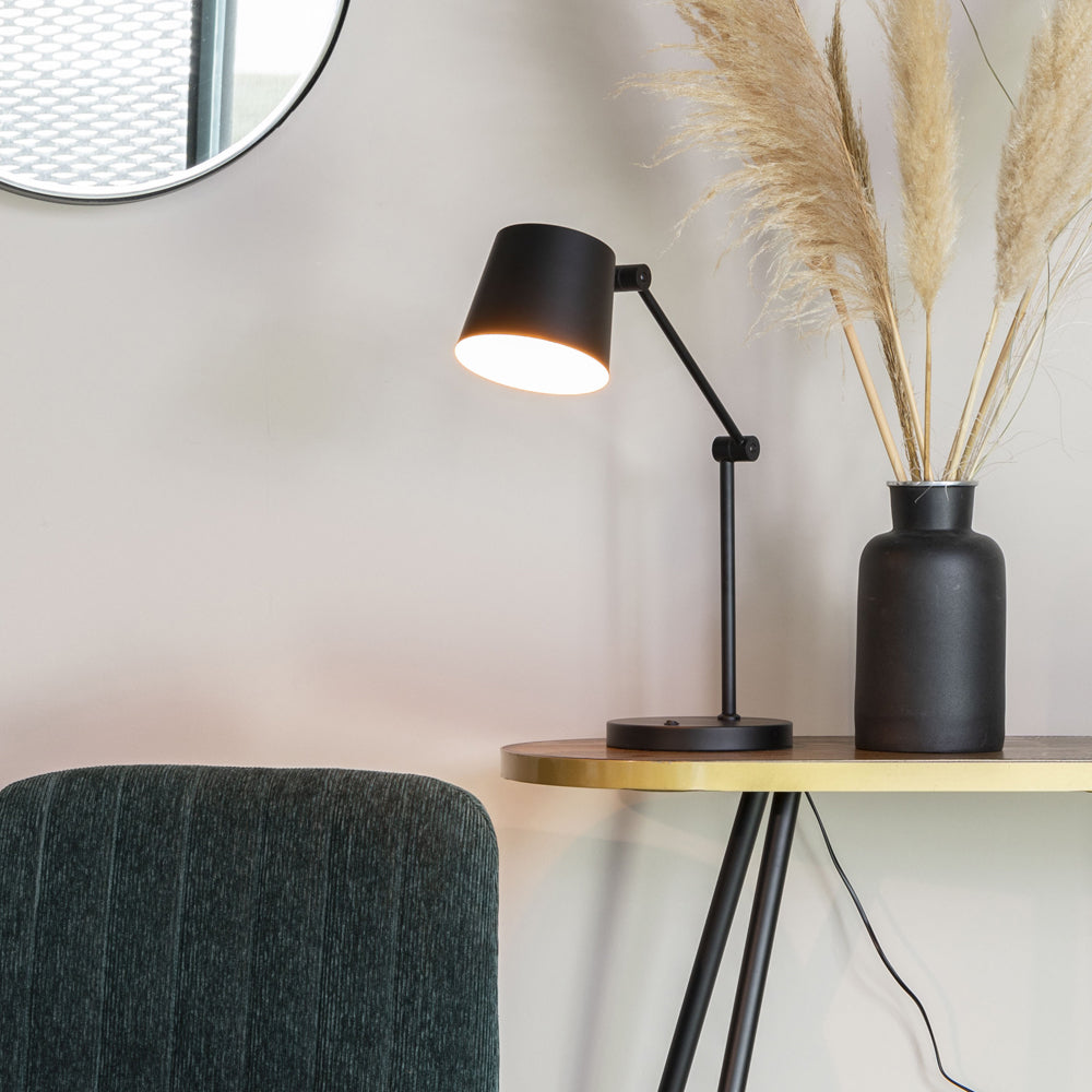 Product photograph of Olivia S Nordic Living Collection - Haley Desk Lamp In Black from Olivia's.