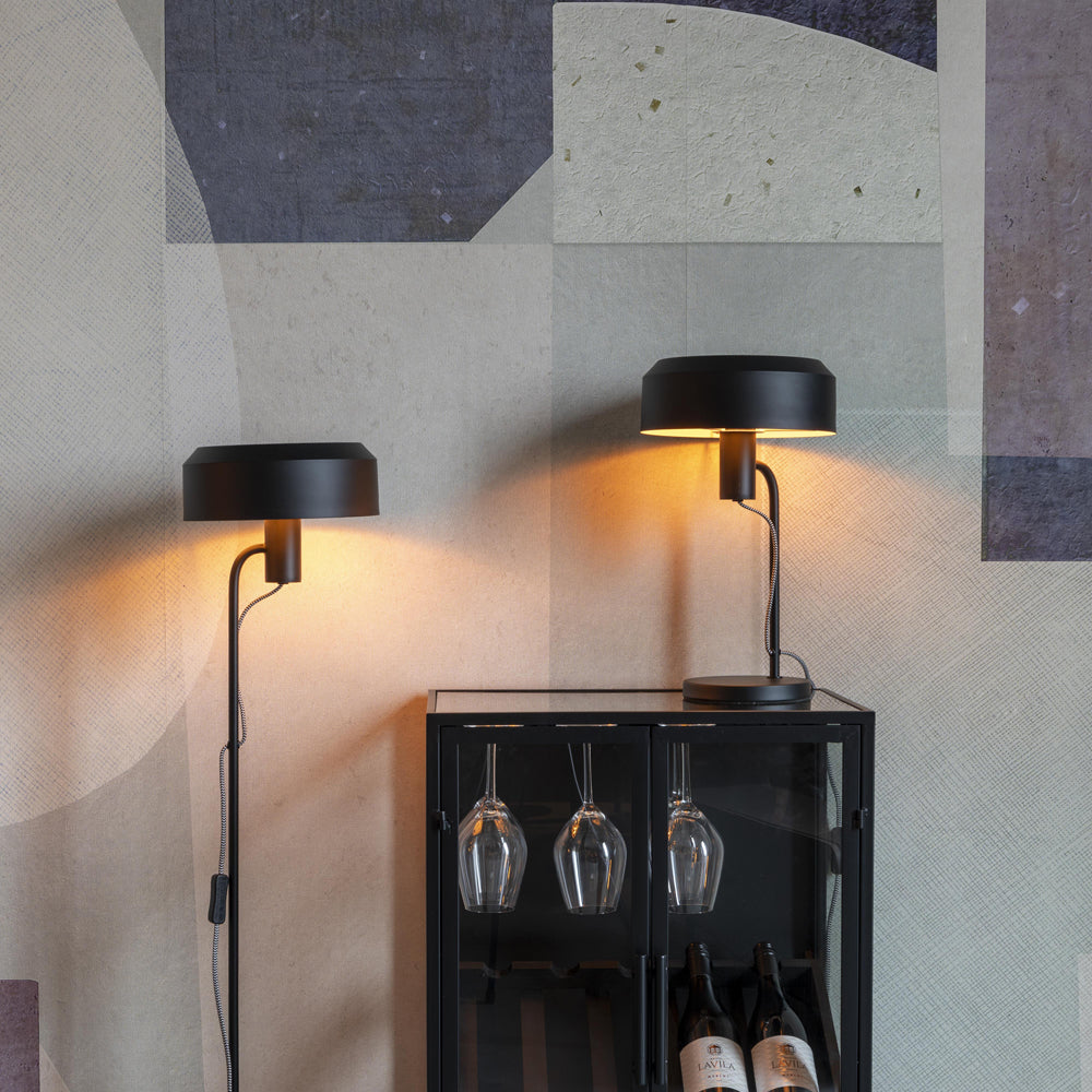 Product photograph of Olivia S Nordic Living Collection - Larson Table Lamp In Black from Olivia's.