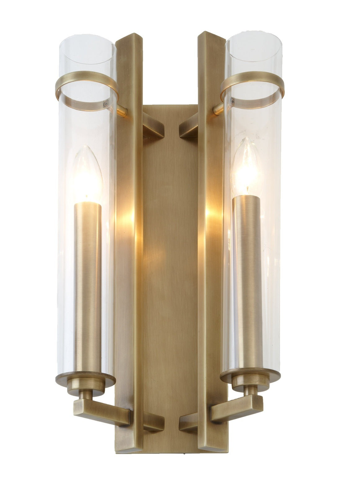 Product photograph of Rv Astley Louis 2 Light Wall Light Antique Brass from Olivia's