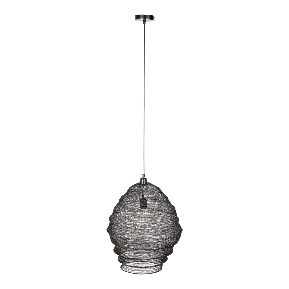 Product photograph of Olivia S Nordic Living Collection - Lea Pendant Lamp In Black Medium from Olivia's
