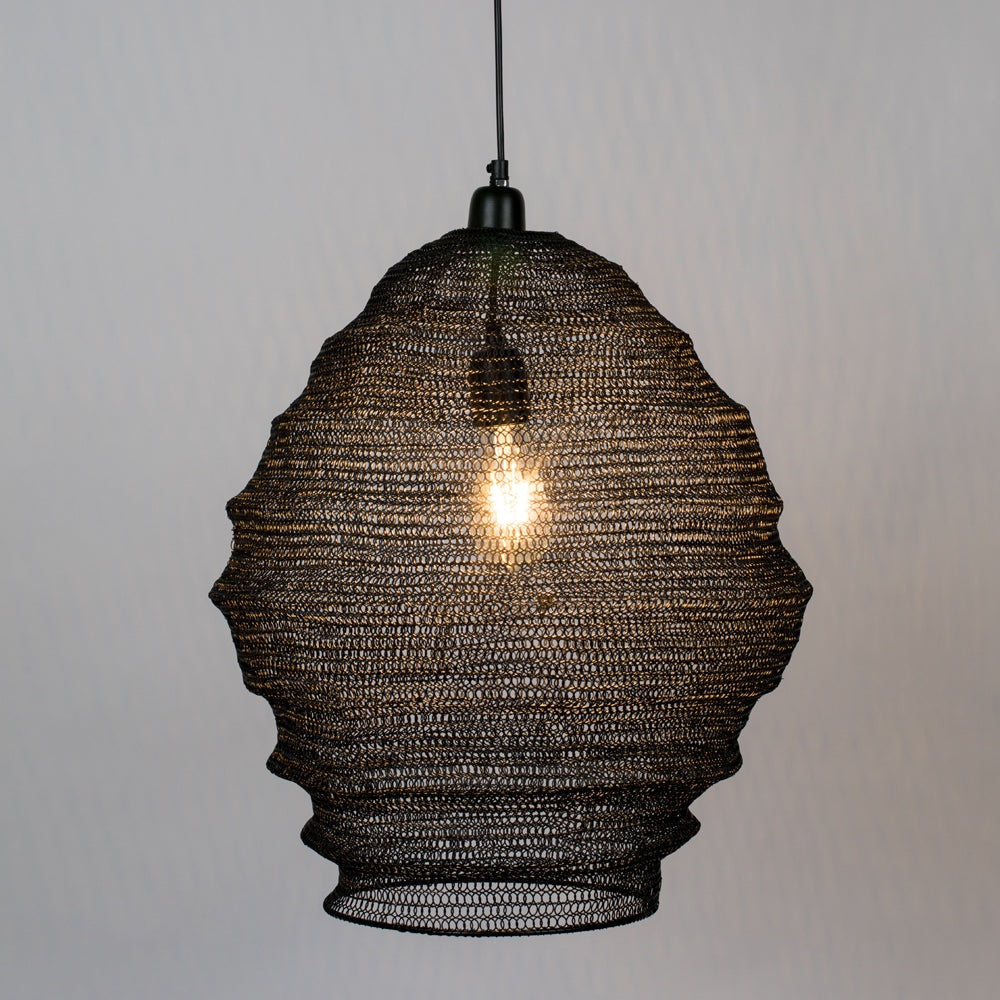 Product photograph of Olivia S Nordic Living Collection - Lea Pendant Lamp In Black Large from Olivia's.