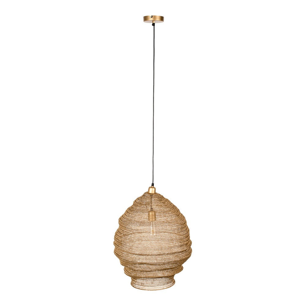 Product photograph of Olivia S Nordic Living Collection - Lea Pendant Lamp In Brass - Medium Outlet Medium from Olivia's.