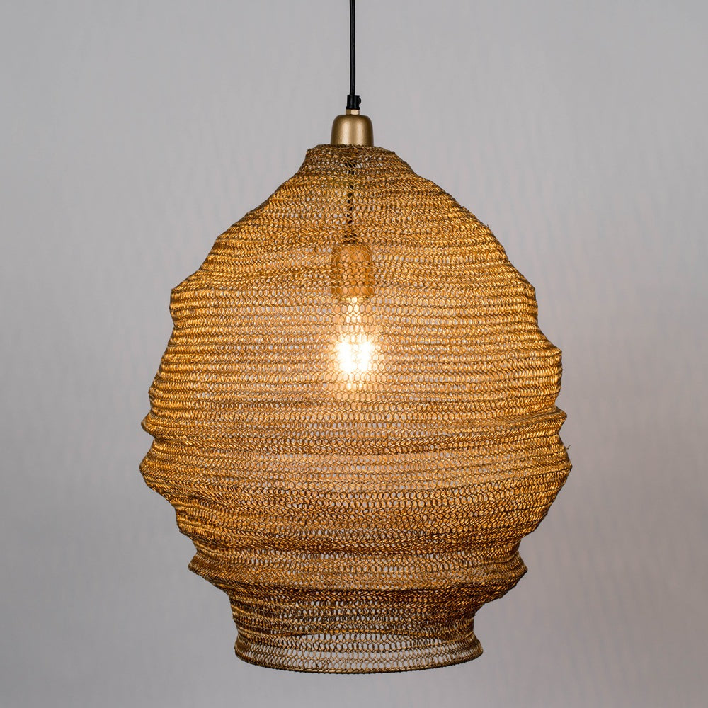 Product photograph of Olivia S Nordic Living Collection - Lea Pendant Lamp In Brass - Medium Outlet Medium from Olivia's