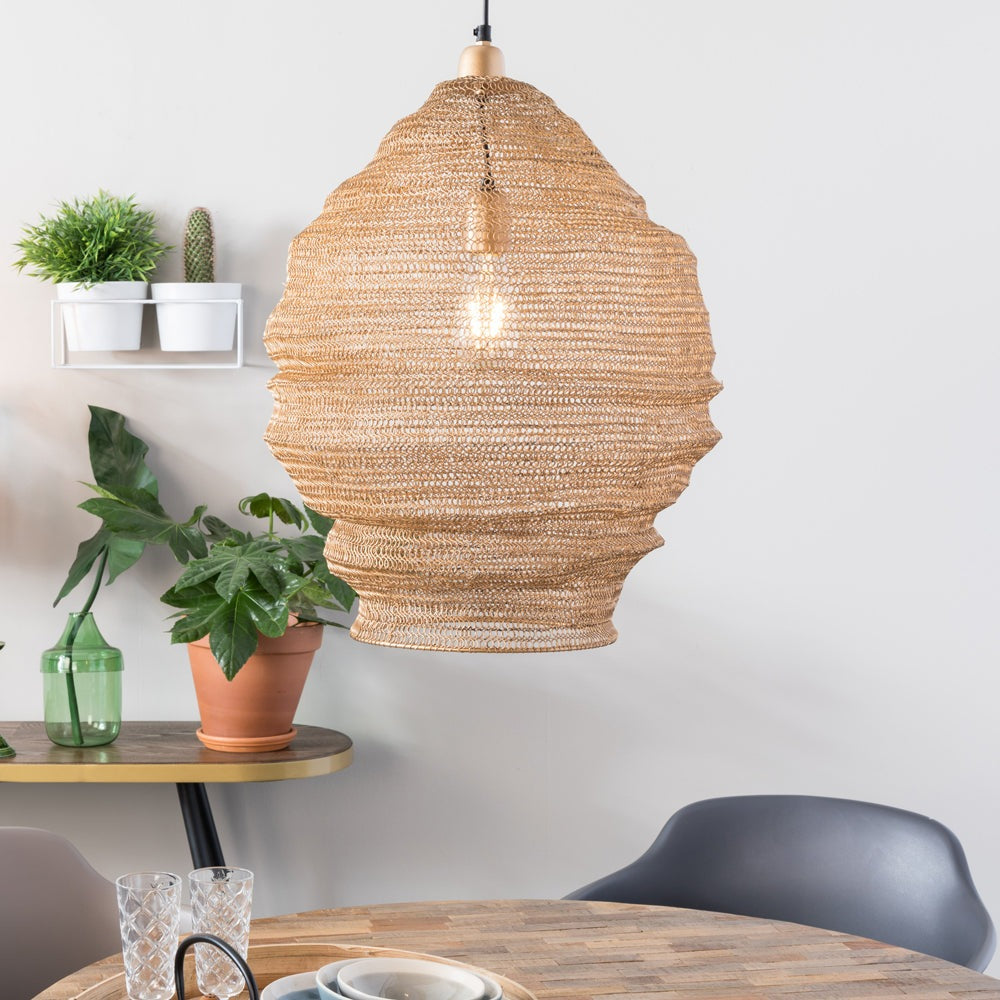 Product photograph of Olivia S Nordic Living Collection - Lea Pendant Lamp In Brass - Medium Outlet Medium from Olivia's.
