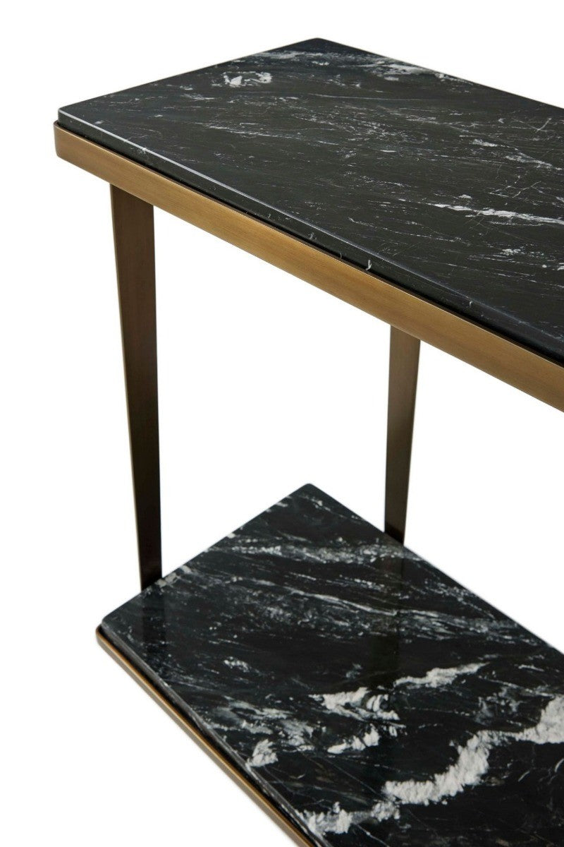 Product photograph of Theodore Alexander Gennaro Console Table In Black Brass from Olivia's.