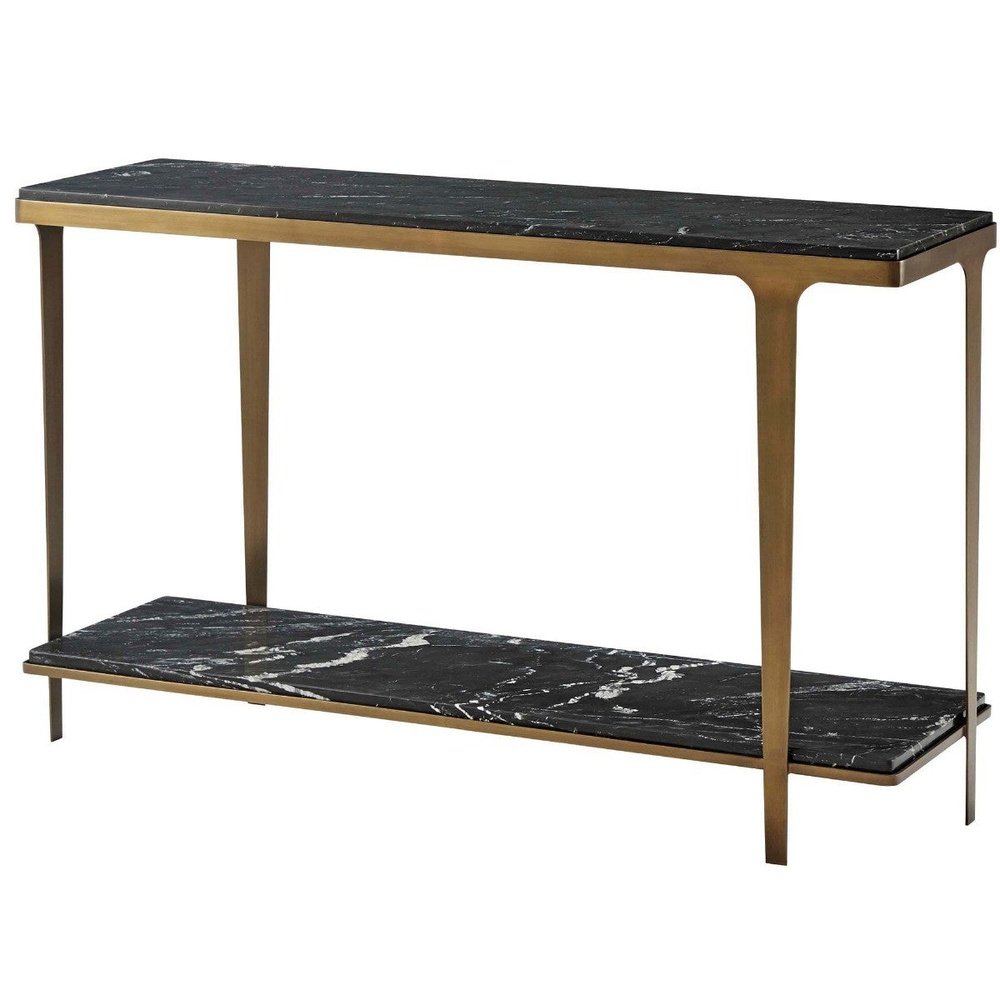 Product photograph of Theodore Alexander Gennaro Console Table In Black Brass from Olivia's