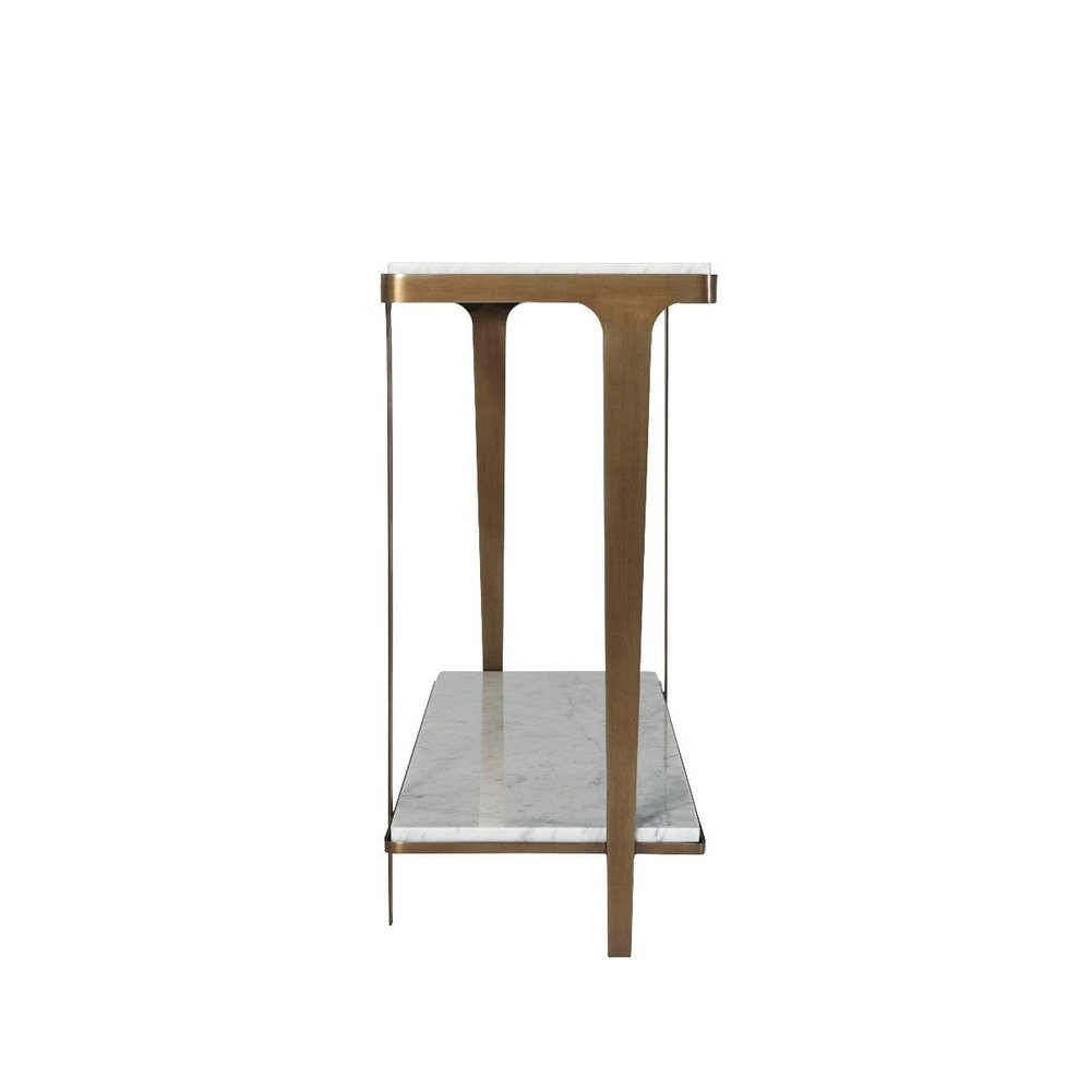 Product photograph of Theodore Alexander Cordell Console Table In White Brass from Olivia's.