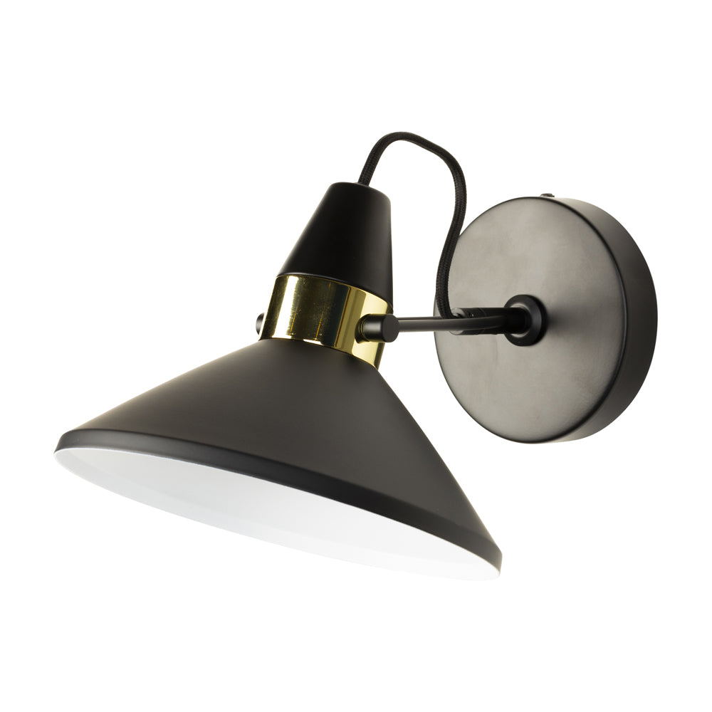 Product photograph of Olivia S Nordic Living Collection Joal Wall Light In Black from Olivia's