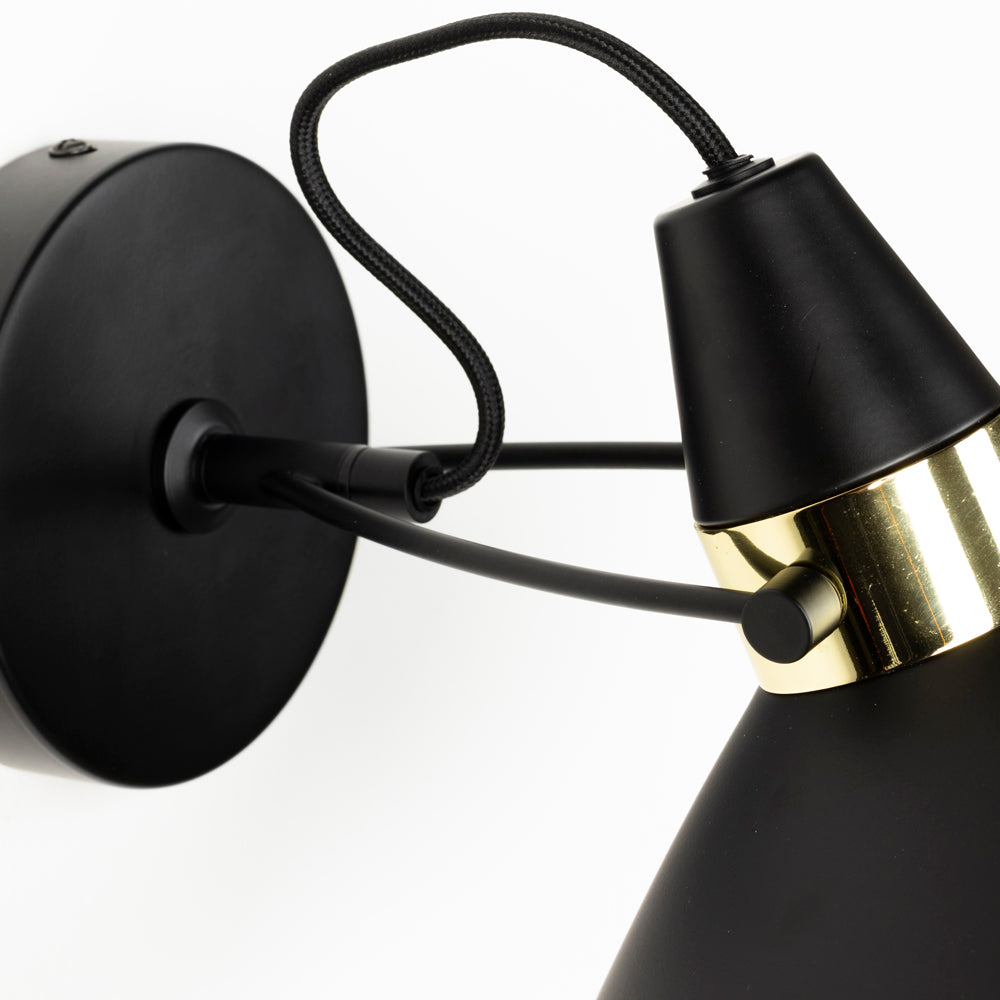 Product photograph of Olivia S Nordic Living Collection Joal Wall Light In Black from Olivia's.