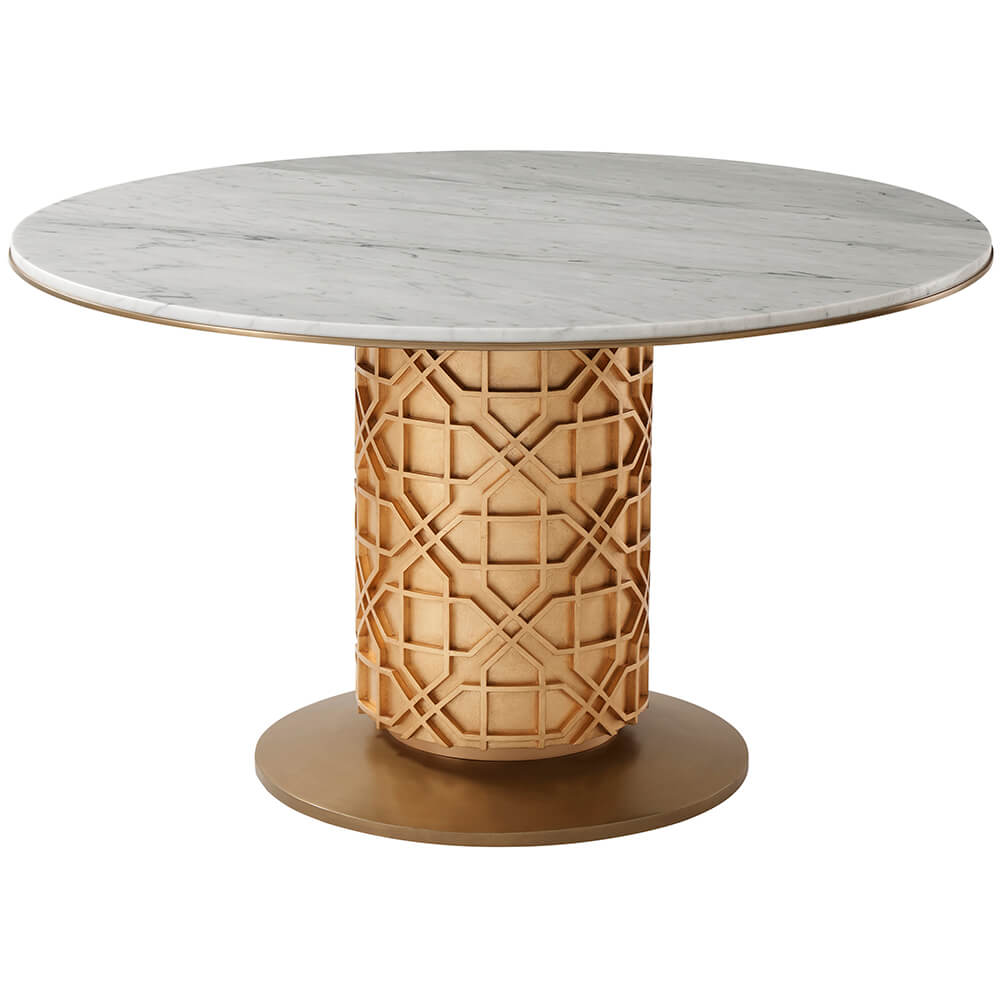 Product photograph of Theodore Alexander Colter Small Round Dining Table In Marble from Olivia's