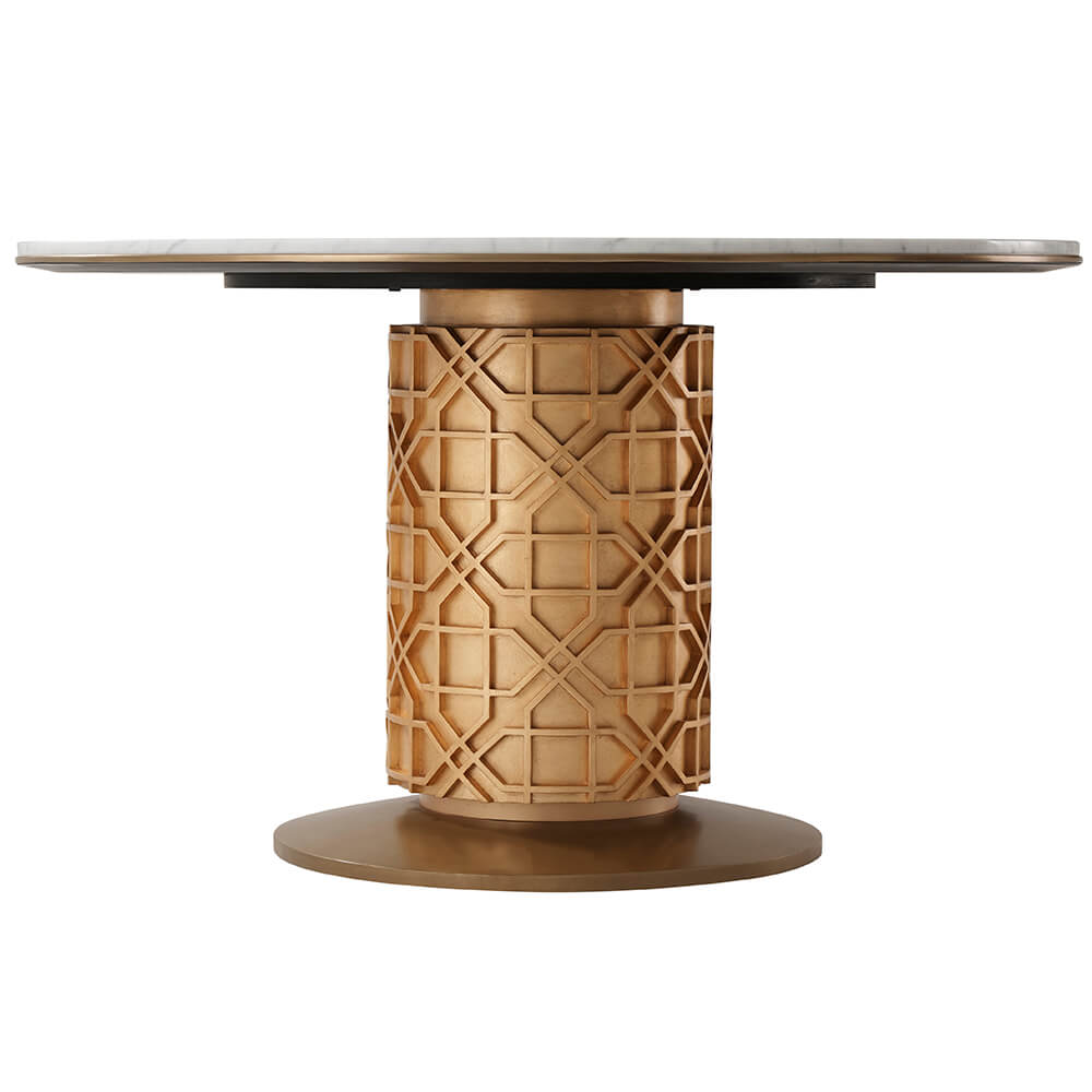 Product photograph of Theodore Alexander Colter Small Round Dining Table In Marble from Olivia's.