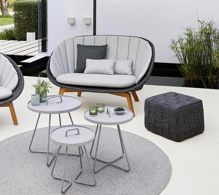 Product photograph of Cane-line Cube Outdoor Footstool Light Grey from Olivia's.