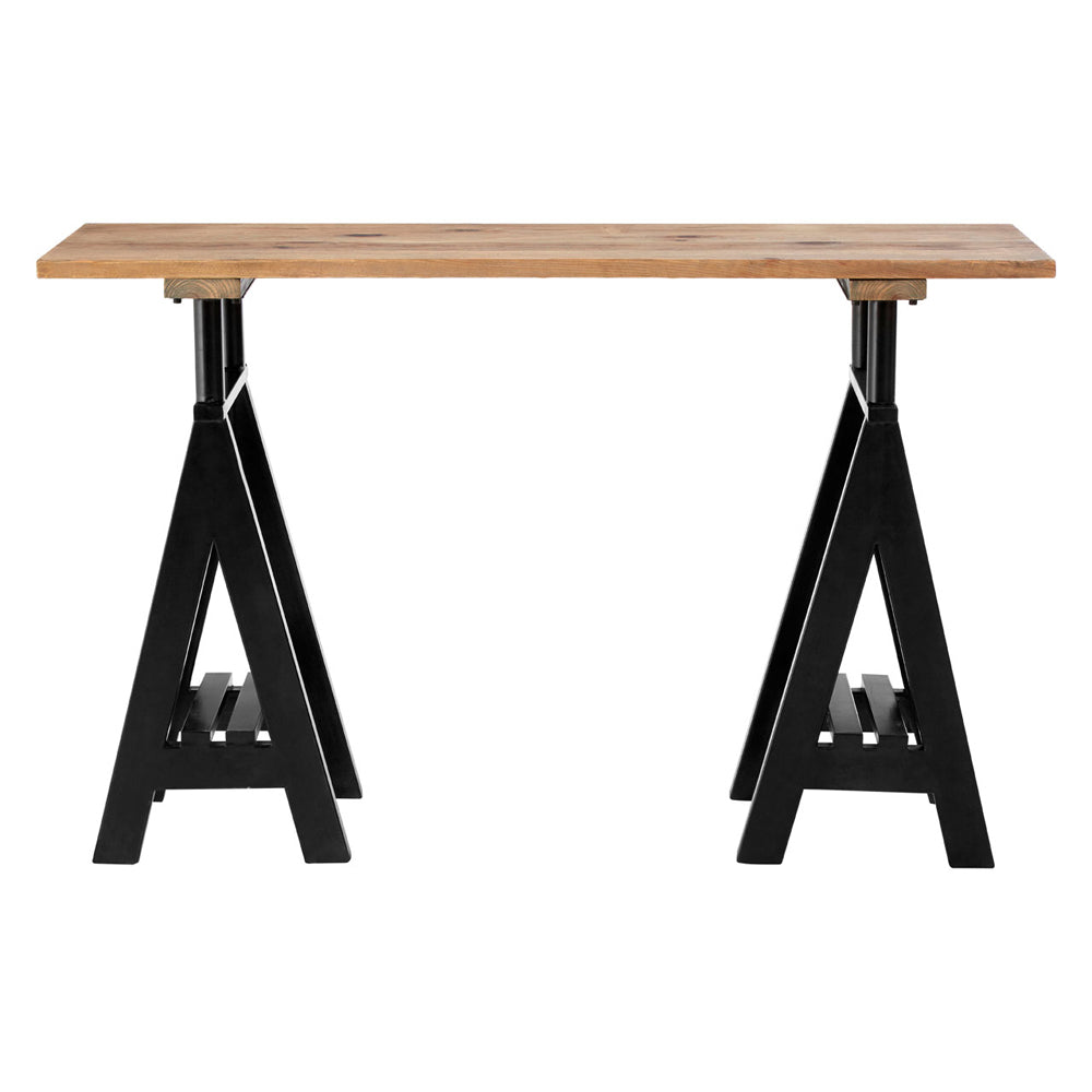 Product photograph of Olivia S Soft Industrial Collection - Hampy Pine Wood Iron Console Table from Olivia's
