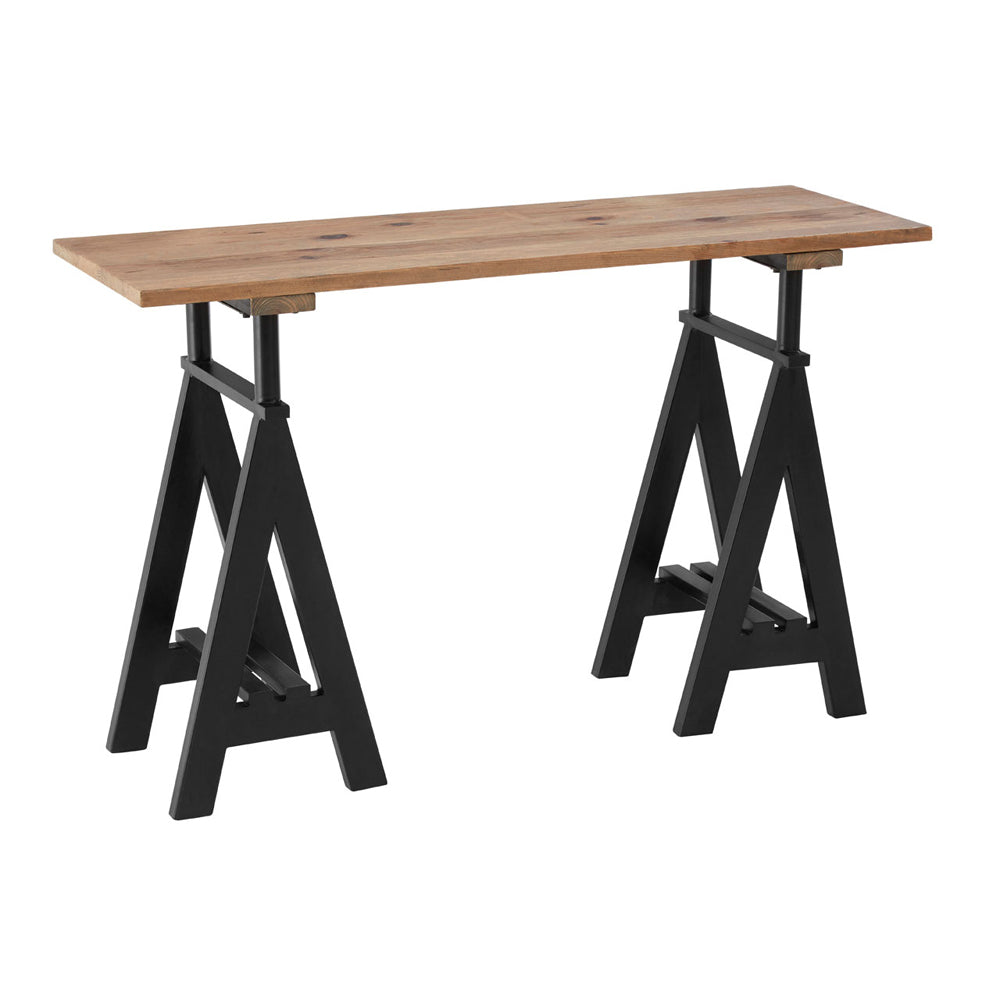 Product photograph of Olivia S Soft Industrial Collection - Hampy Pine Wood Iron Console Table from Olivia's.