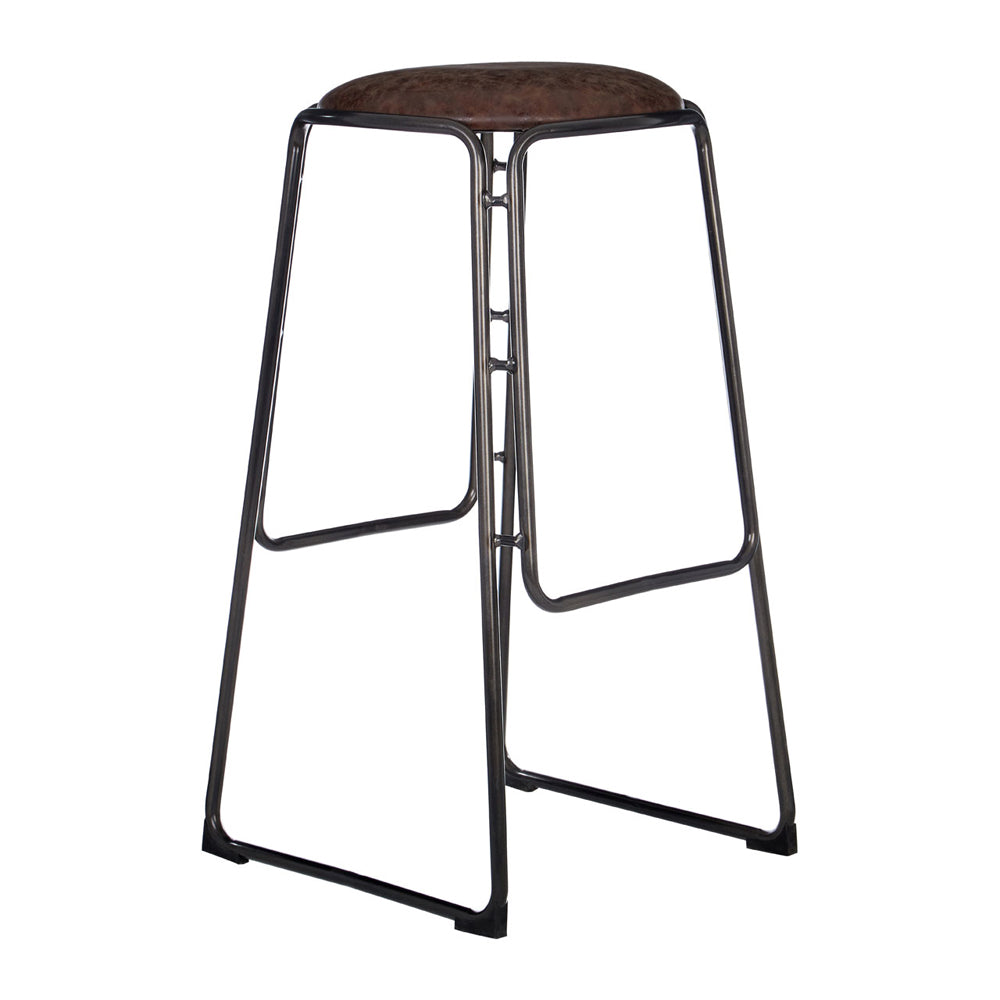 Product photograph of Olivia S Soft Industrial Collection - Daria Bar Stool In Mocha from Olivia's.