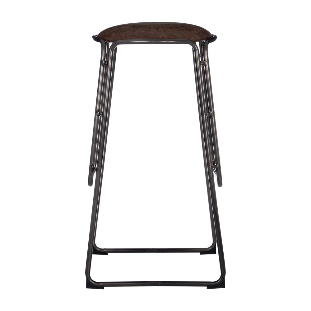 Product photograph of Olivia S Soft Industrial Collection - Daria Bar Stool In Mocha from Olivia's.