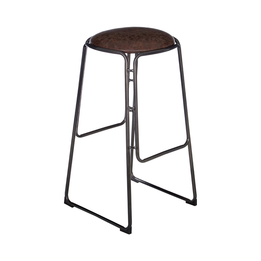 Product photograph of Olivia S Soft Industrial Collection - Daria Bar Stool In Mocha from Olivia's.