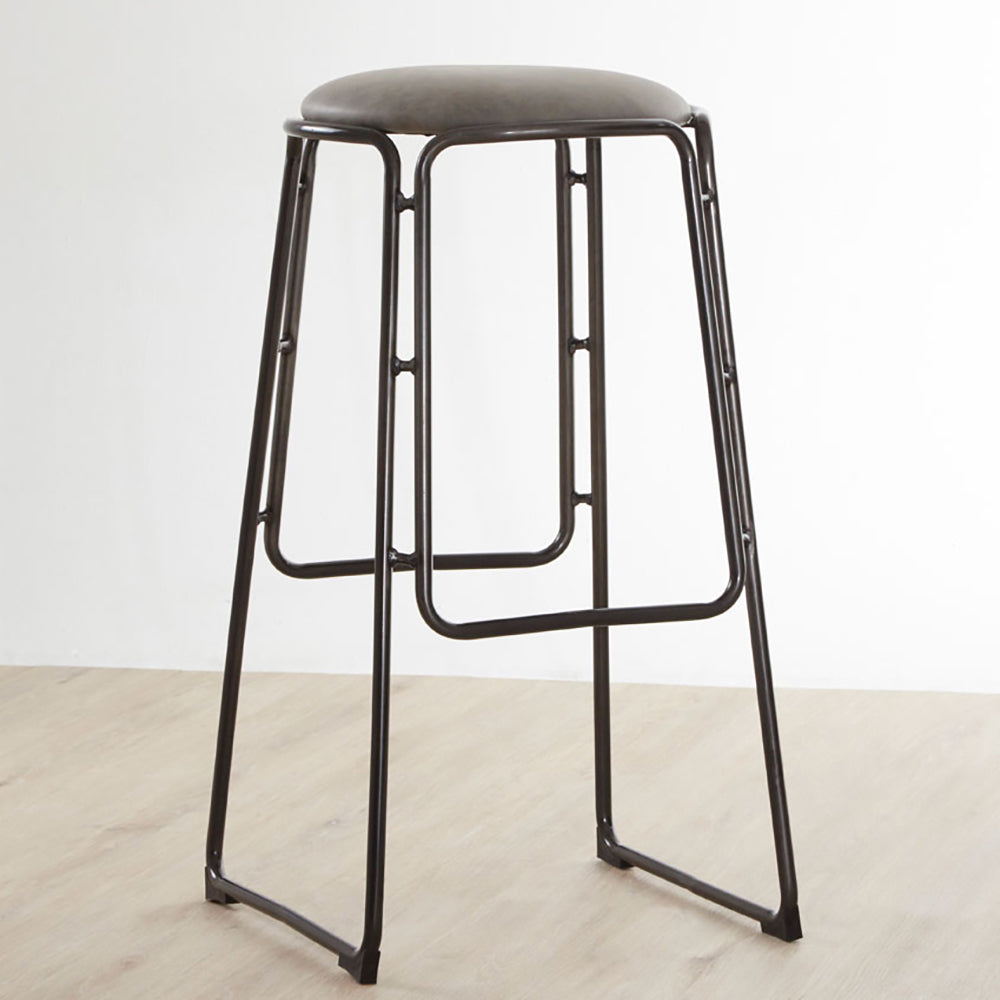 Product photograph of Olivia S Soft Industrial Collection - Daria Bar Stool In Ash Grey from Olivia's.