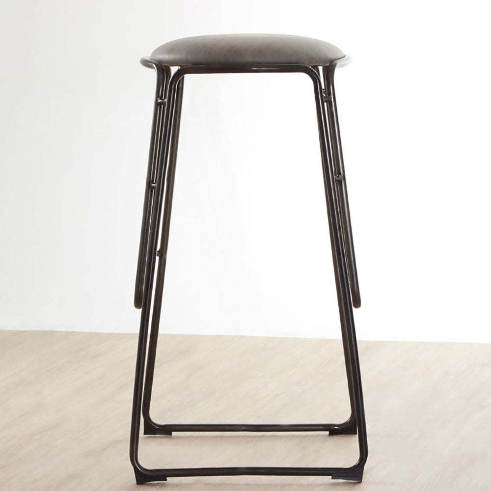 Product photograph of Olivia S Soft Industrial Collection - Daria Bar Stool In Ash Grey from Olivia's.