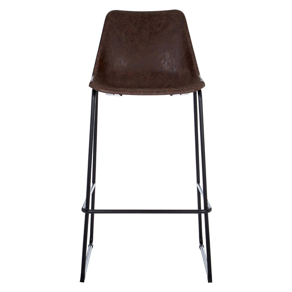 Product photograph of Olivia S Soft Industrial Collection - Dala Bar Stool In Mocha from Olivia's