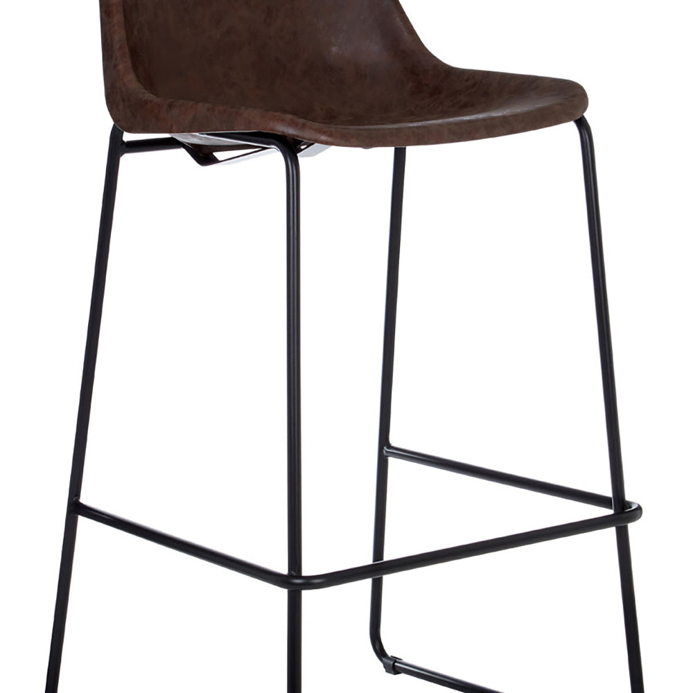 Product photograph of Olivia S Soft Industrial Collection - Dala Bar Stool In Mocha from Olivia's.
