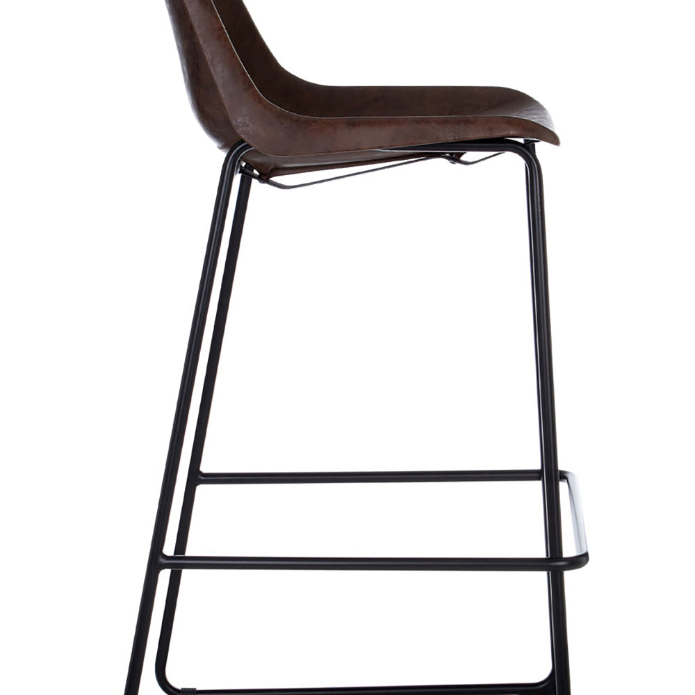 Product photograph of Olivia S Soft Industrial Collection - Dala Bar Stool In Mocha from Olivia's.