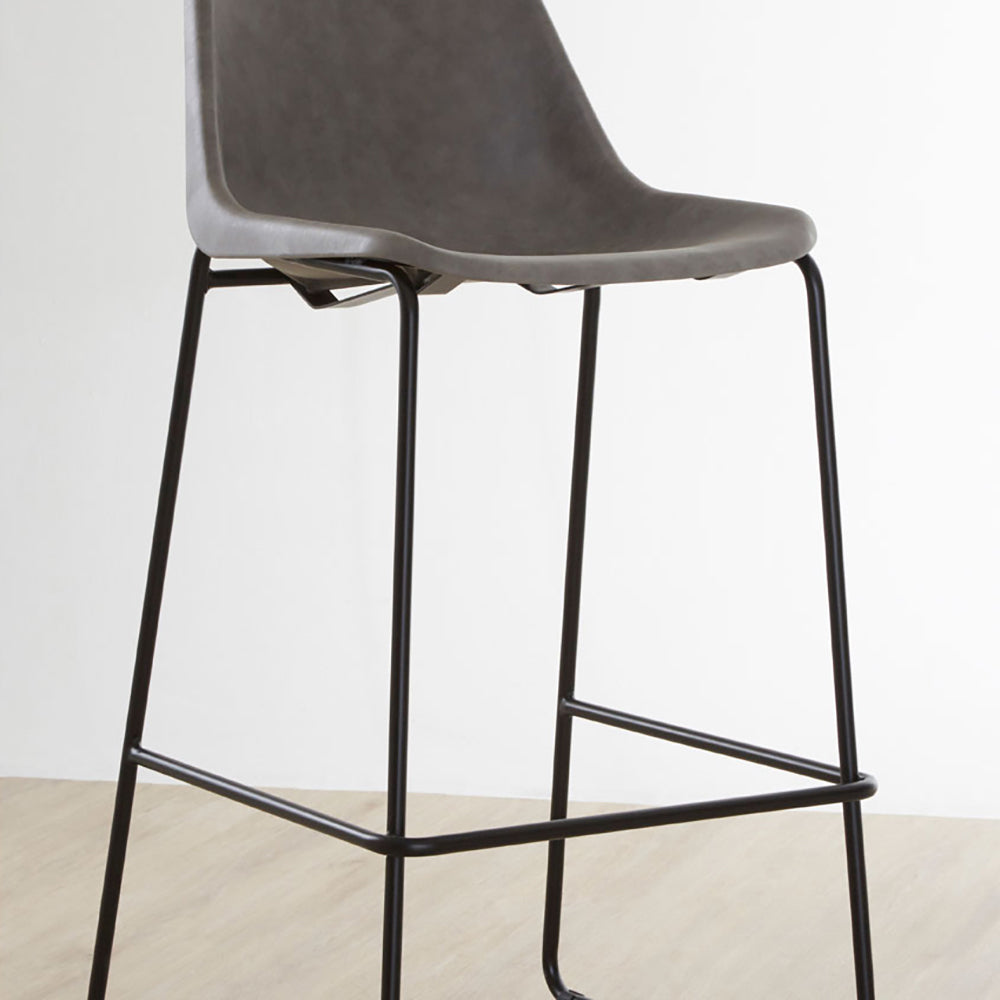 Product photograph of Olivia S Soft Industrial Collection - Dala Bar Stool In Ash Grey from Olivia's.