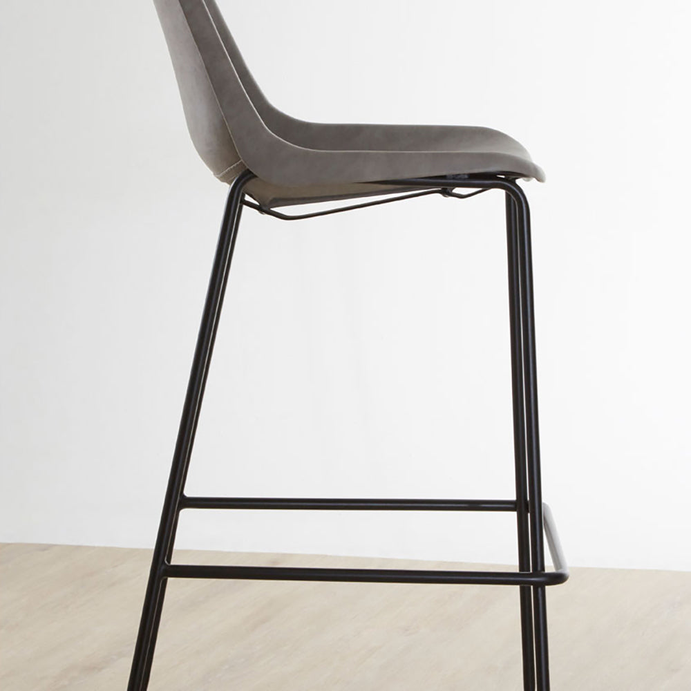 Product photograph of Olivia S Soft Industrial Collection - Dala Bar Stool In Ash Grey from Olivia's.