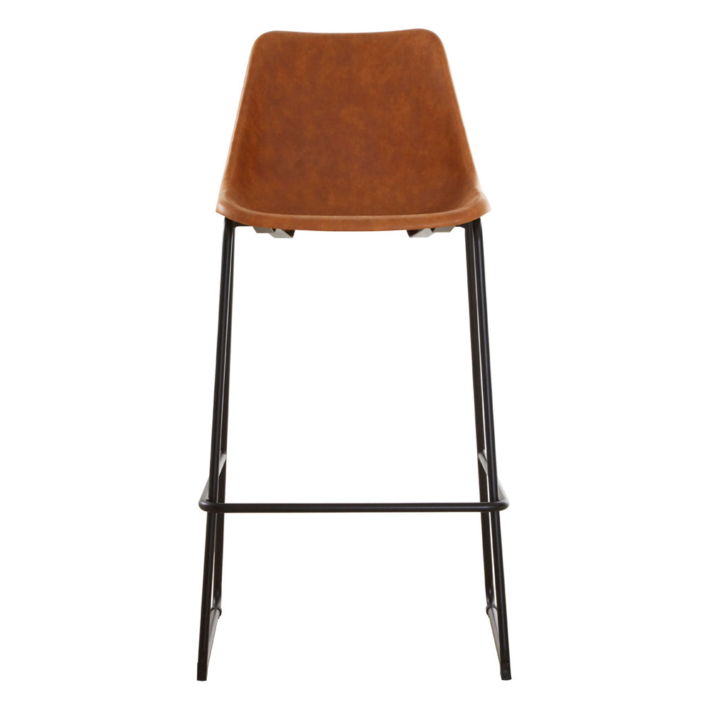 Product photograph of Olivia S Soft Industrial Collection - Dala Bar Stool In Camel from Olivia's