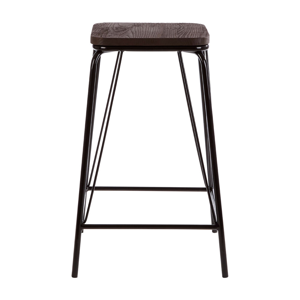 Olivias Soft Industrial Collection Distinct Bar Stool In Black Brown