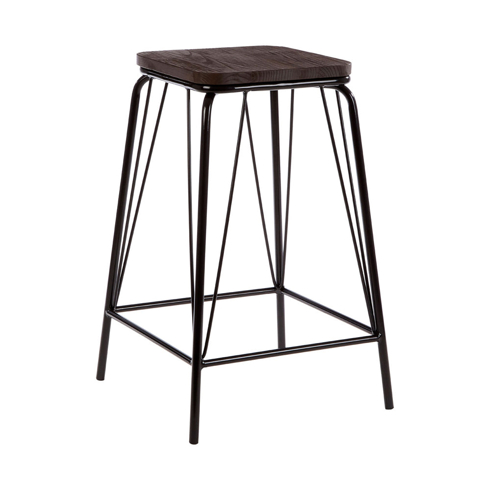 Product photograph of Olivia S Soft Industrial Collection - Distinct Bar Stool In Black Brown from Olivia's.