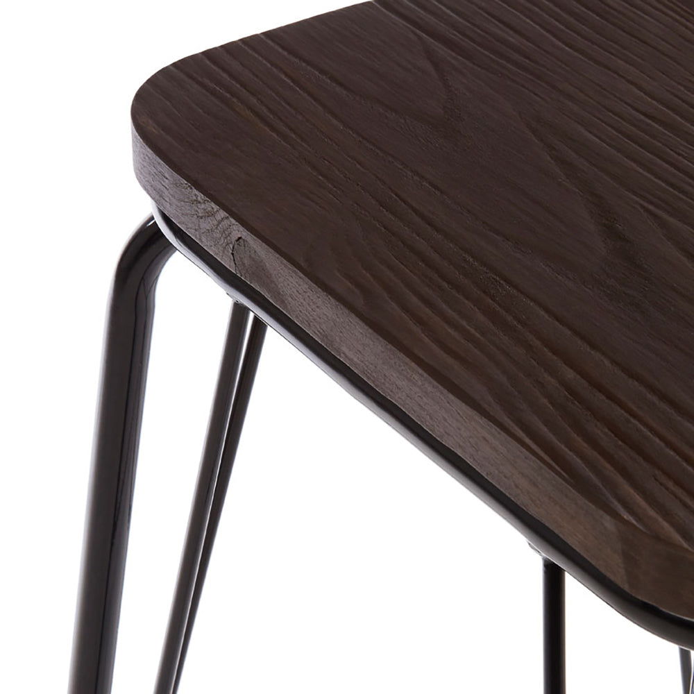 Product photograph of Olivia S Soft Industrial Collection - Distinct Bar Stool In Black Brown from Olivia's.