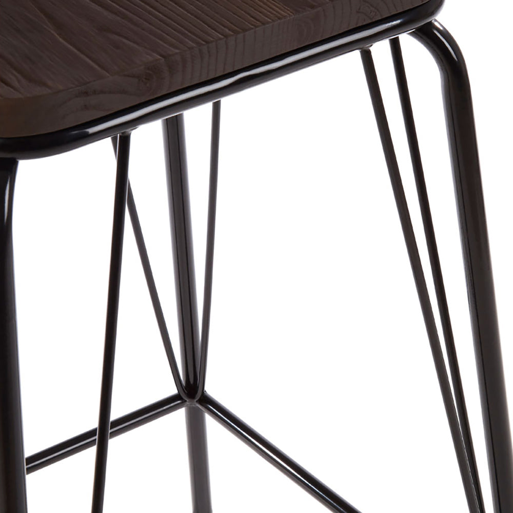 Product photograph of Olivia S Soft Industrial Collection - Distinct Bar Stool In Black Brown from Olivia's.