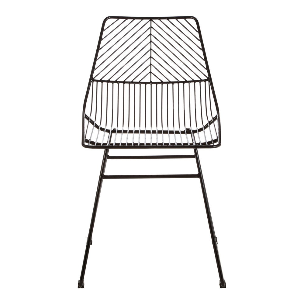 Product photograph of Olivia S Soft Industrial Collection - Distance Small Metal Wire Chair In Black from Olivia's