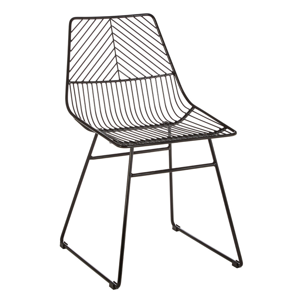 Product photograph of Olivia S Soft Industrial Collection - Distance Small Metal Wire Chair In Black from Olivia's.