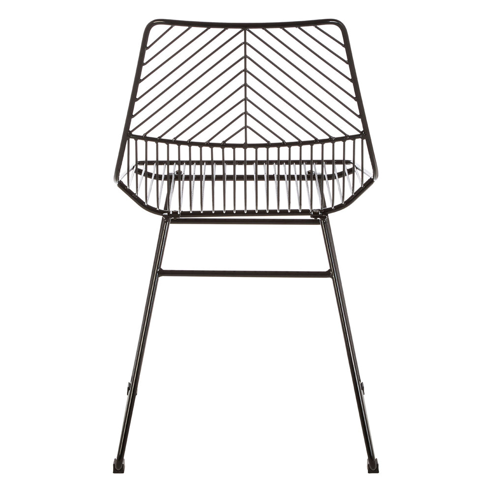 Product photograph of Olivia S Soft Industrial Collection - Distance Small Metal Wire Chair In Black from Olivia's.