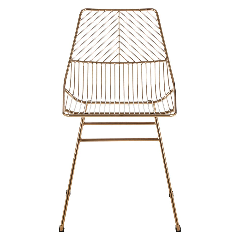 Product photograph of Olivia S Soft Industrial Collection - Distance Small Metal Wire Chair In Gold from Olivia's