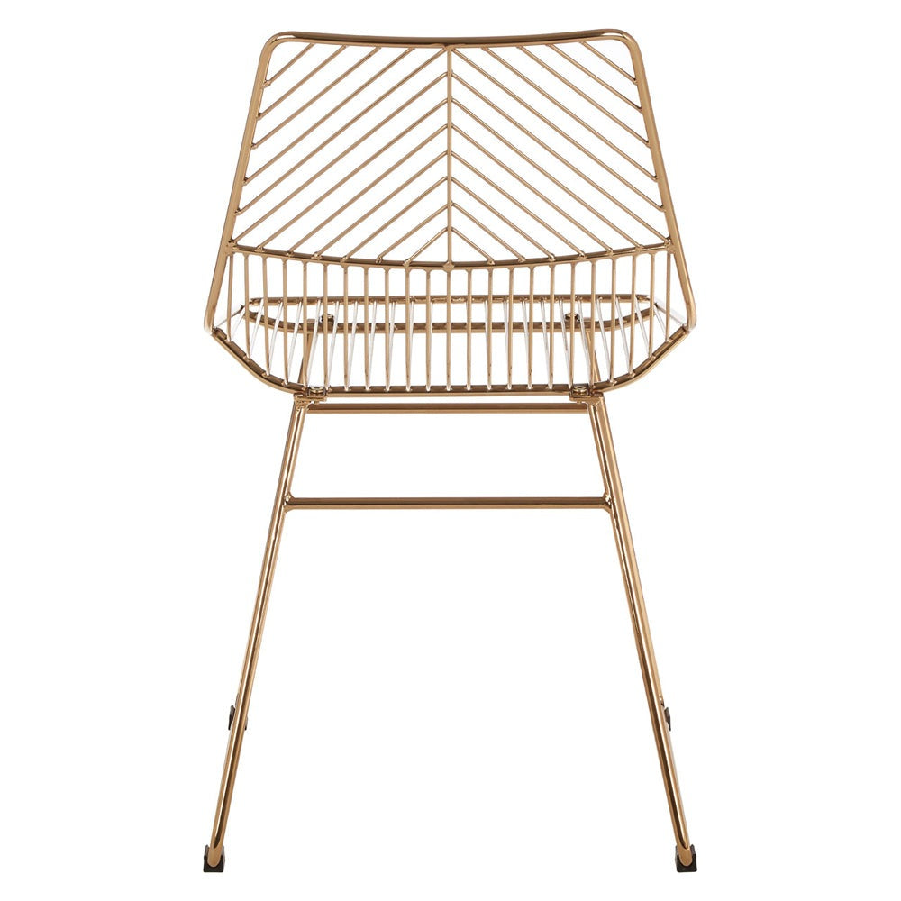 Product photograph of Olivia S Soft Industrial Collection - Distance Small Metal Wire Chair In Gold from Olivia's.