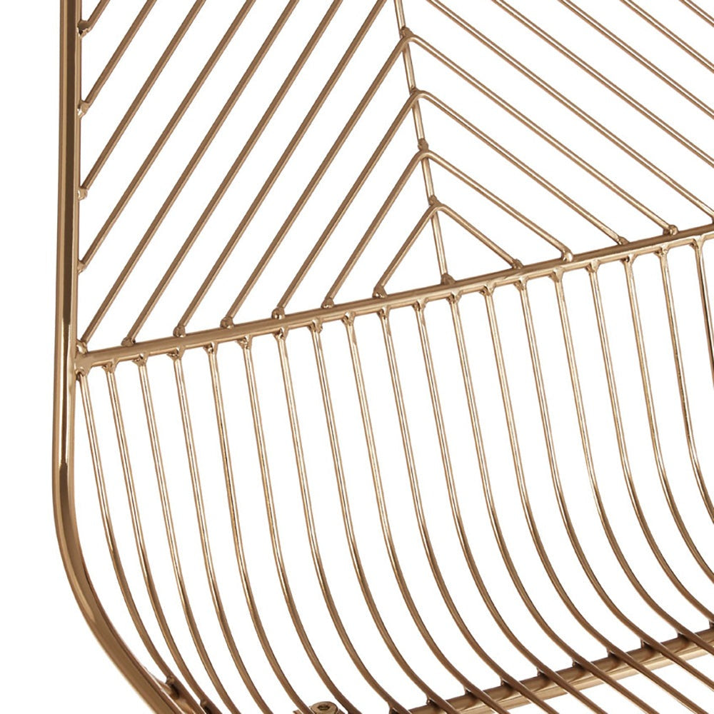 Product photograph of Olivia S Soft Industrial Collection - Distance Small Metal Wire Chair In Gold from Olivia's.