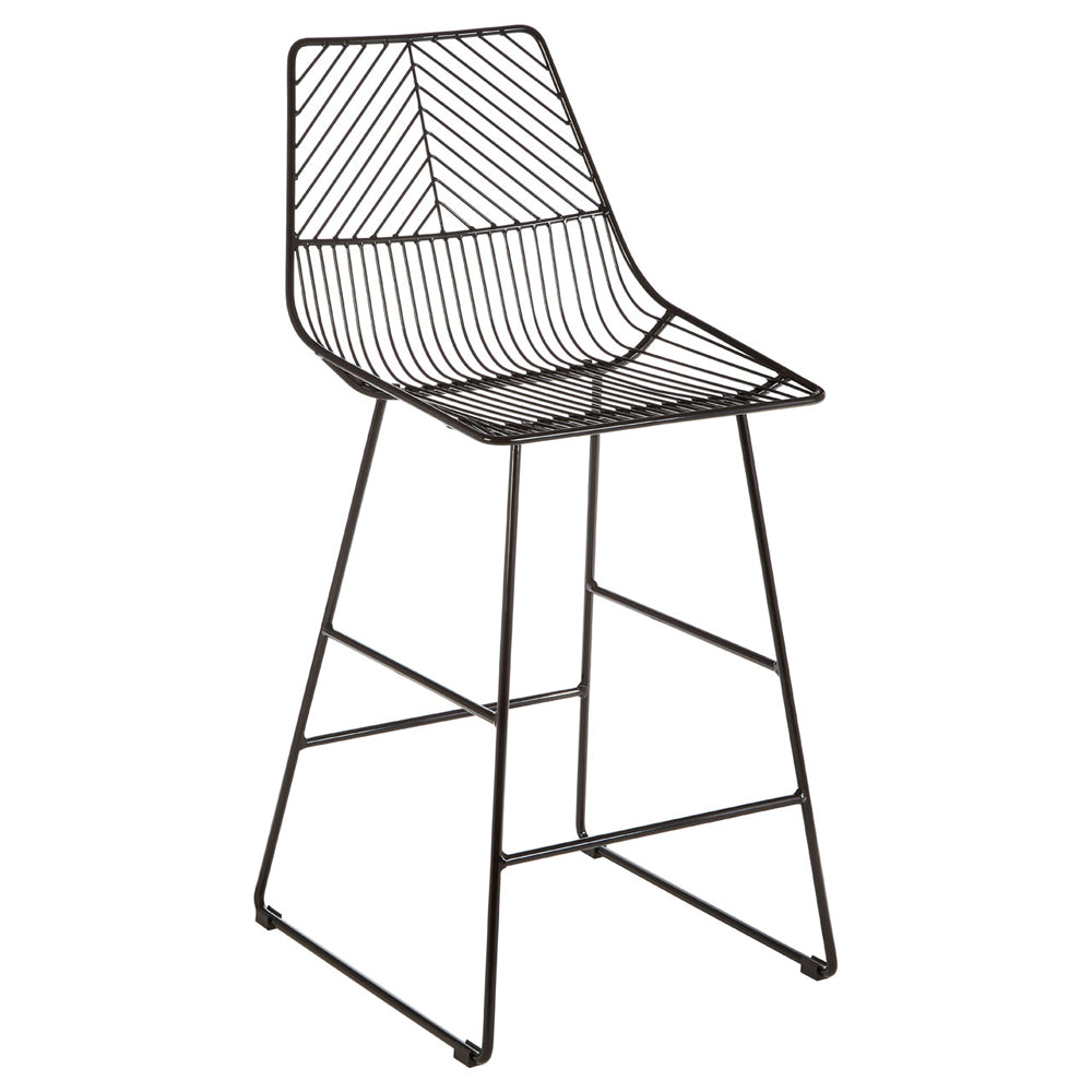 Product photograph of Olivia S Soft Industrial Collection - Distance Wire Tapered Wire Chair In Black from Olivia's.