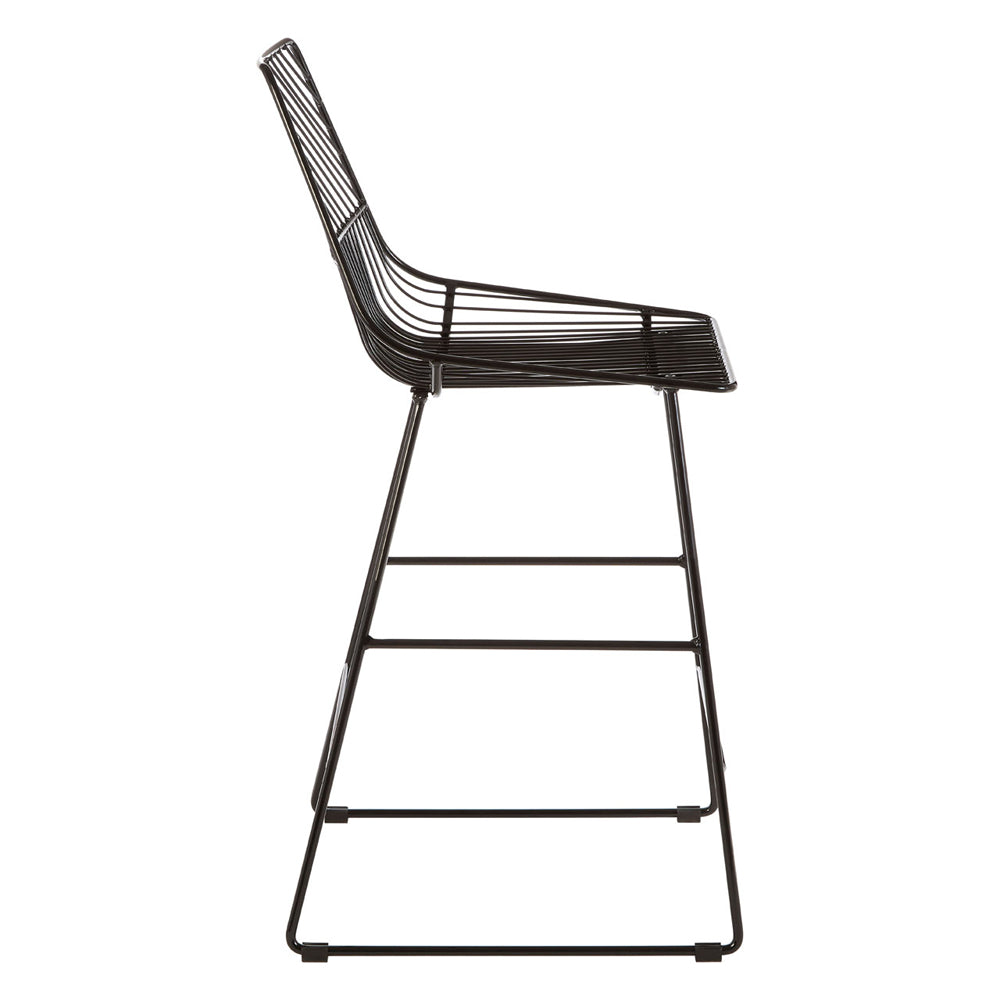 Product photograph of Olivia S Soft Industrial Collection - Distance Wire Tapered Wire Chair In Black from Olivia's.