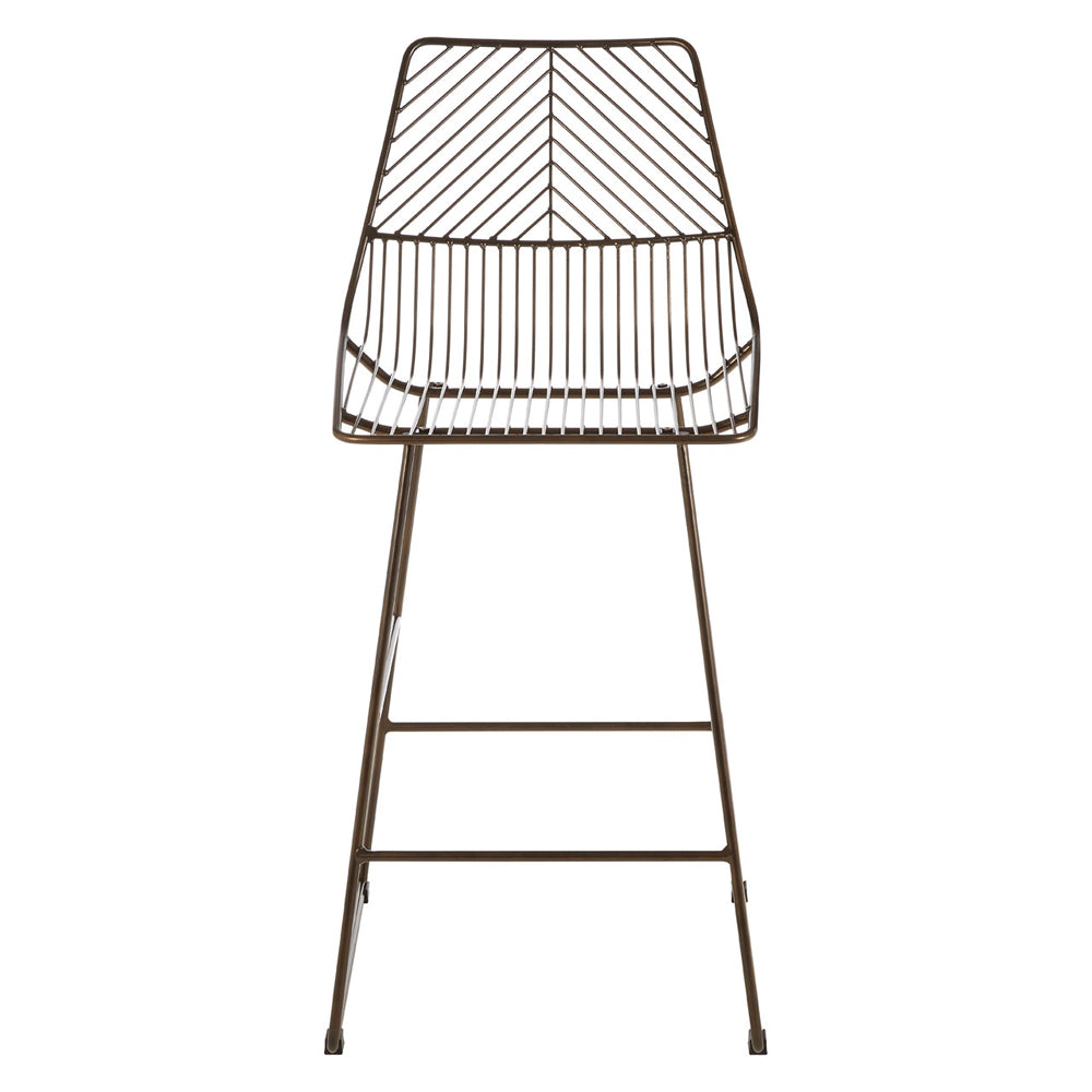 Olivias Soft Industrial Collection Distance Wire Tapered Bar Chair In Bronze