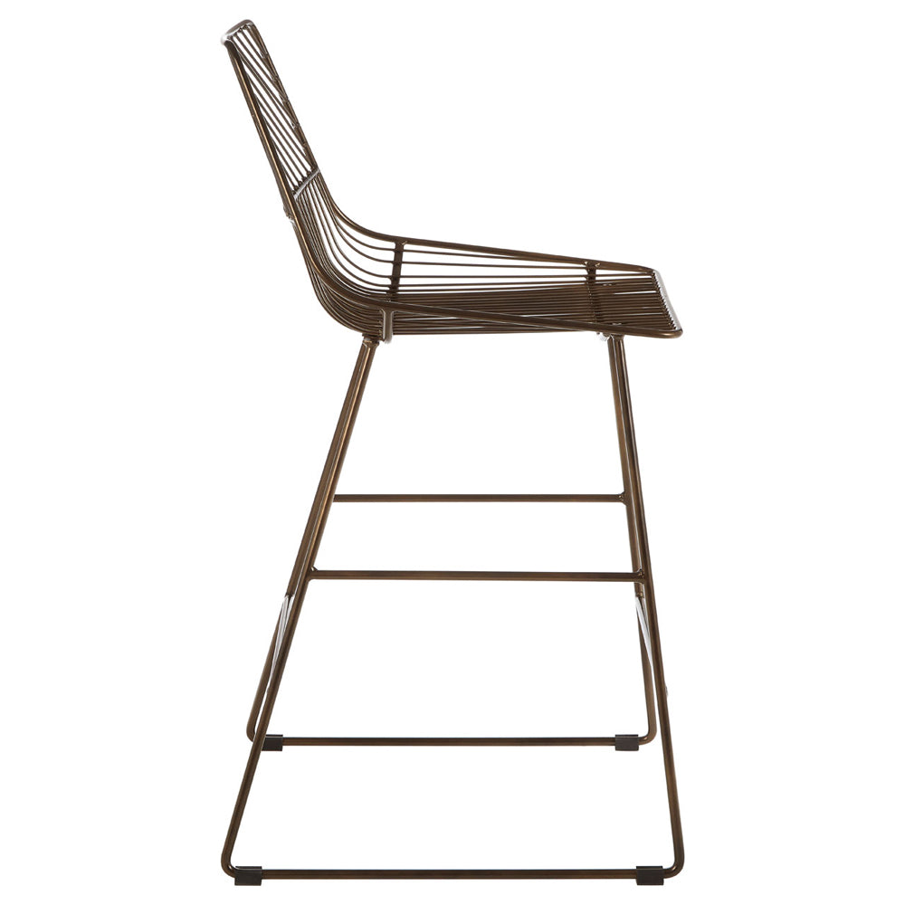 Product photograph of Olivia S Soft Industrial Collection - Distance Wire Tapered Bar Chair In Bronze from Olivia's.