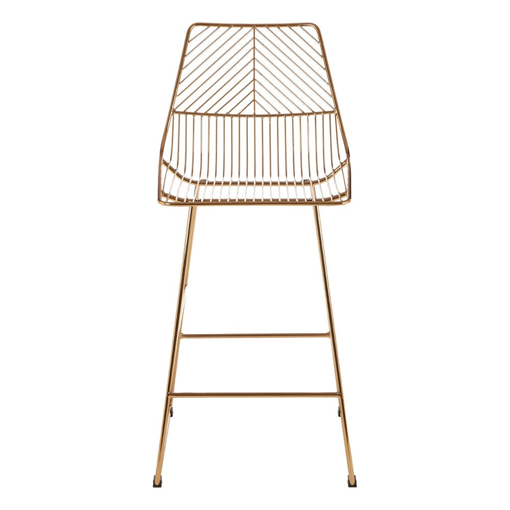 Product photograph of Olivia S Soft Industrial Collection - Distance Wire Tapered Bar Chair In Gold from Olivia's