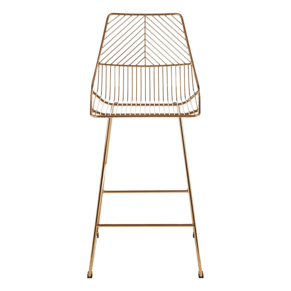 Olivias Soft Industrial Collection Distance Wire Tapered Bar Chair In Gold