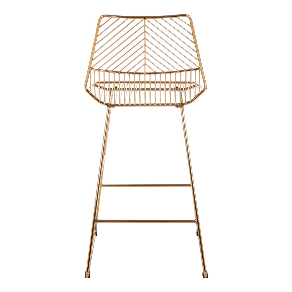 Product photograph of Olivia S Soft Industrial Collection - Distance Wire Tapered Bar Chair In Gold from Olivia's.