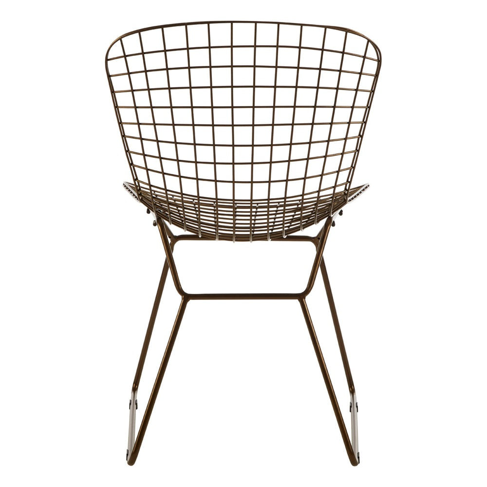 Product photograph of Olivia S Soft Industrial Collection - Distance Metal Grid Frame Wire Chair In Bronze from Olivia's.