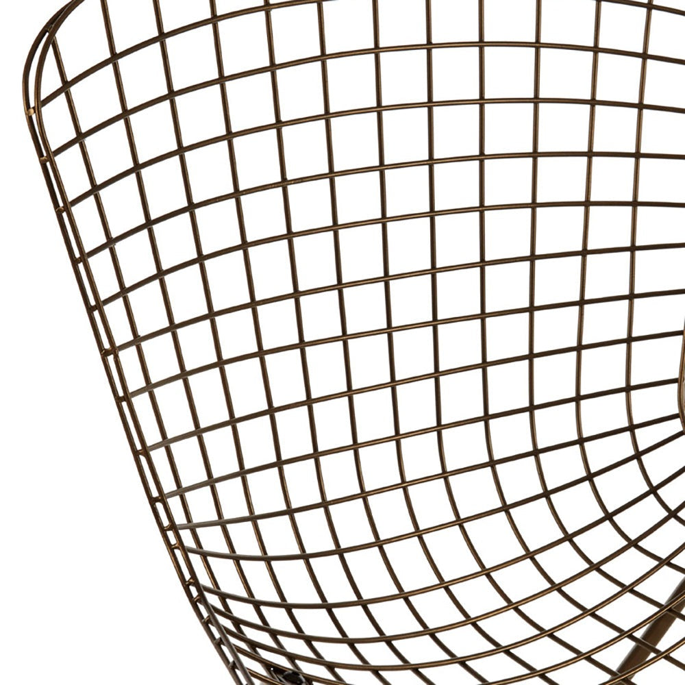 Product photograph of Olivia S Soft Industrial Collection - Distance Metal Grid Frame Wire Chair In Bronze from Olivia's.