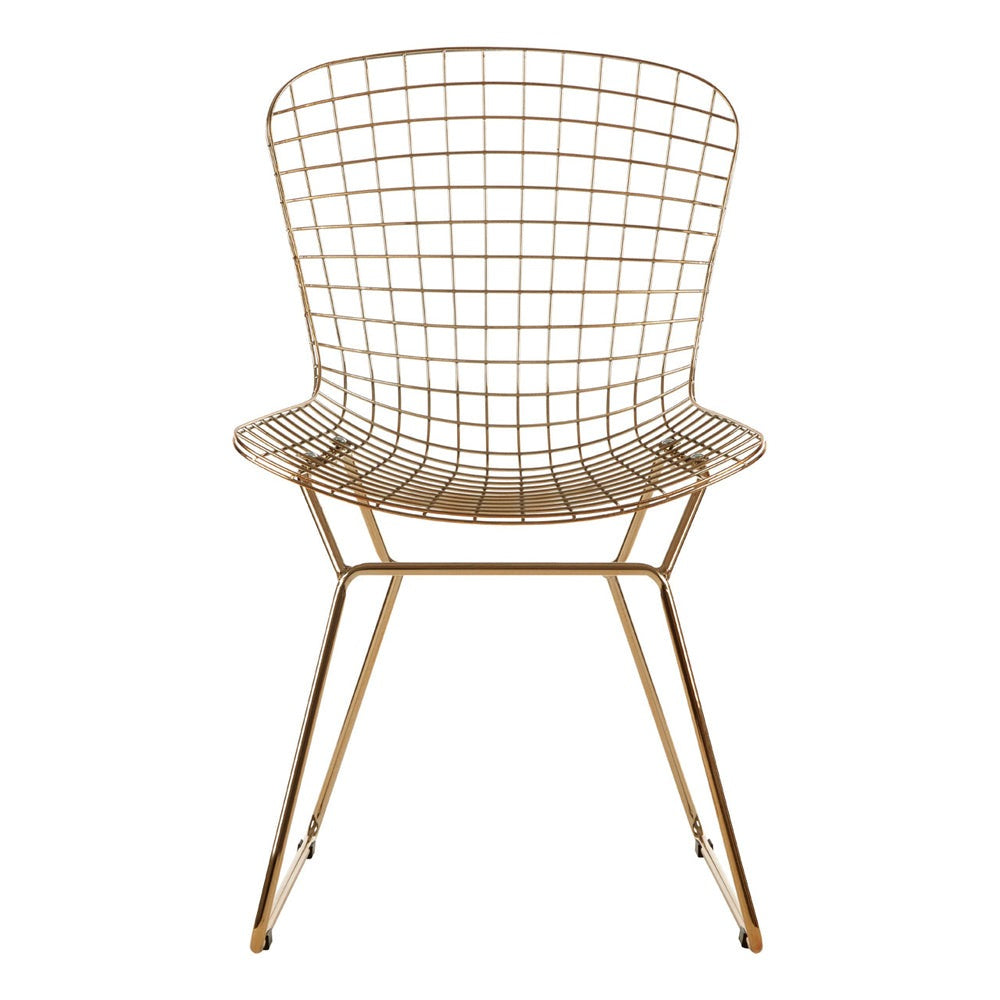 Product photograph of Olivia S Soft Industrial Collection - Distance Metal Grid Frame Wire Chair In Gold from Olivia's