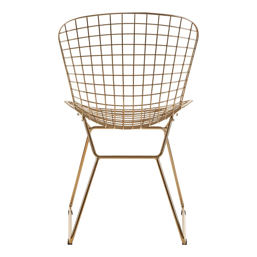 Product photograph of Olivia S Soft Industrial Collection - Distance Metal Grid Frame Wire Chair In Gold from Olivia's.